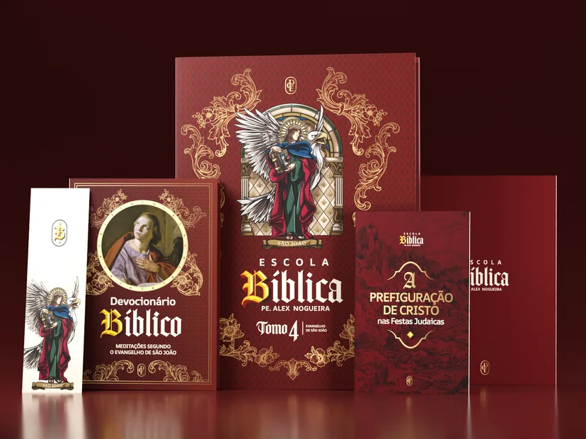 Box de São João: livro didático, devocionário, livreto, caderno ouro e marcador